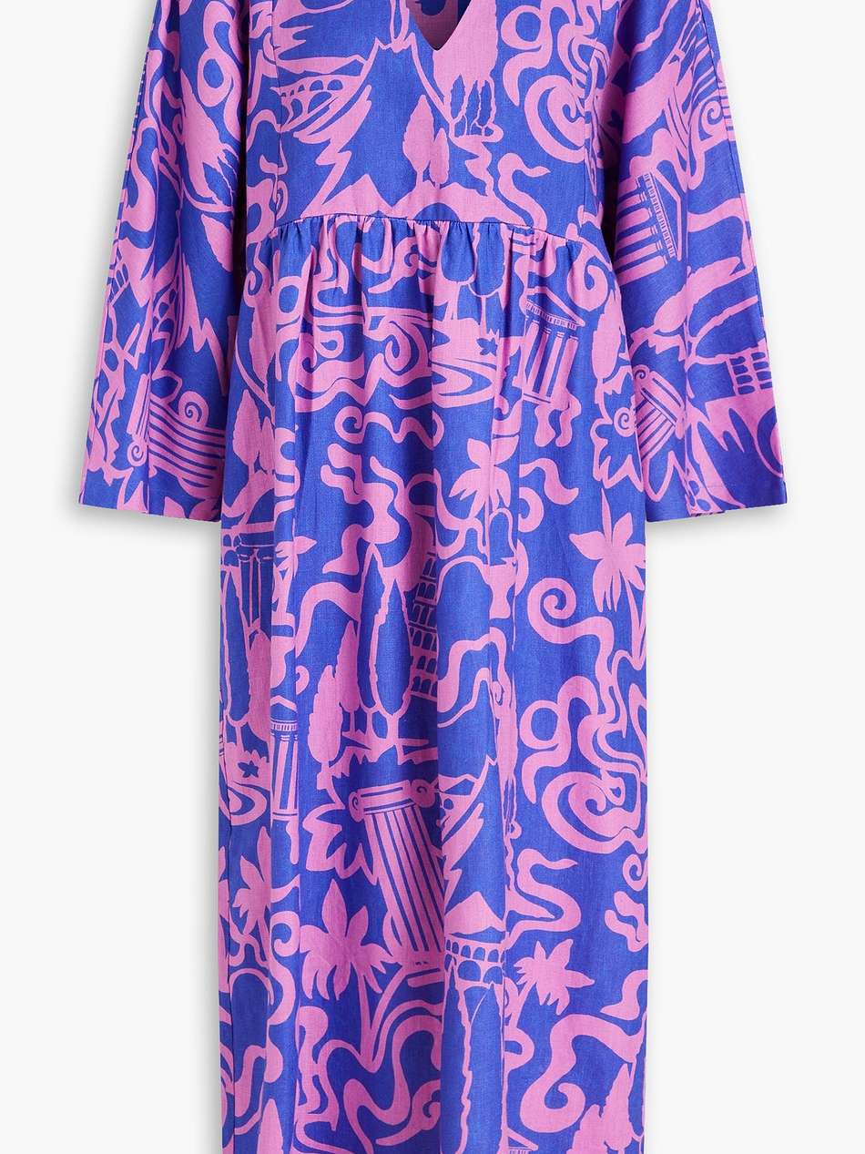 aviva printed hemp midi dress