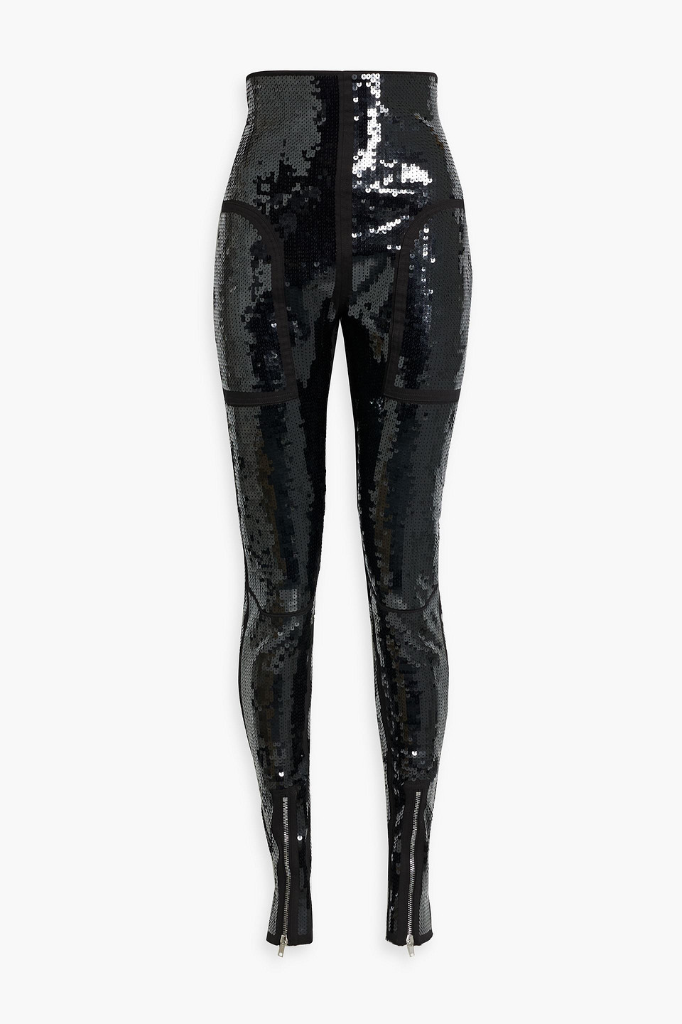 Rick Owens Sequined High-rise Skinny Jeans In Black