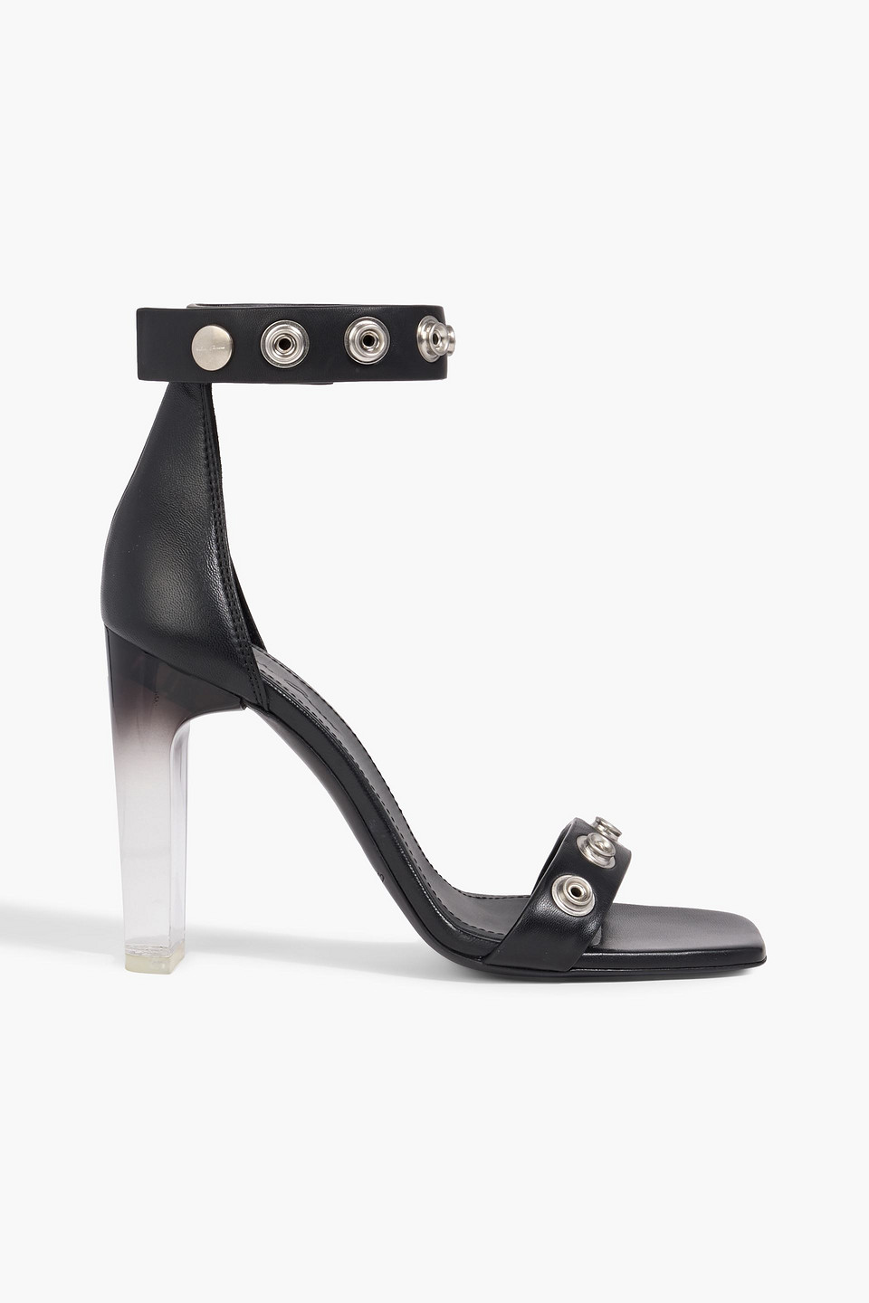 rick owens - snaps eyelet-embellished leather sandals - black - eu 41