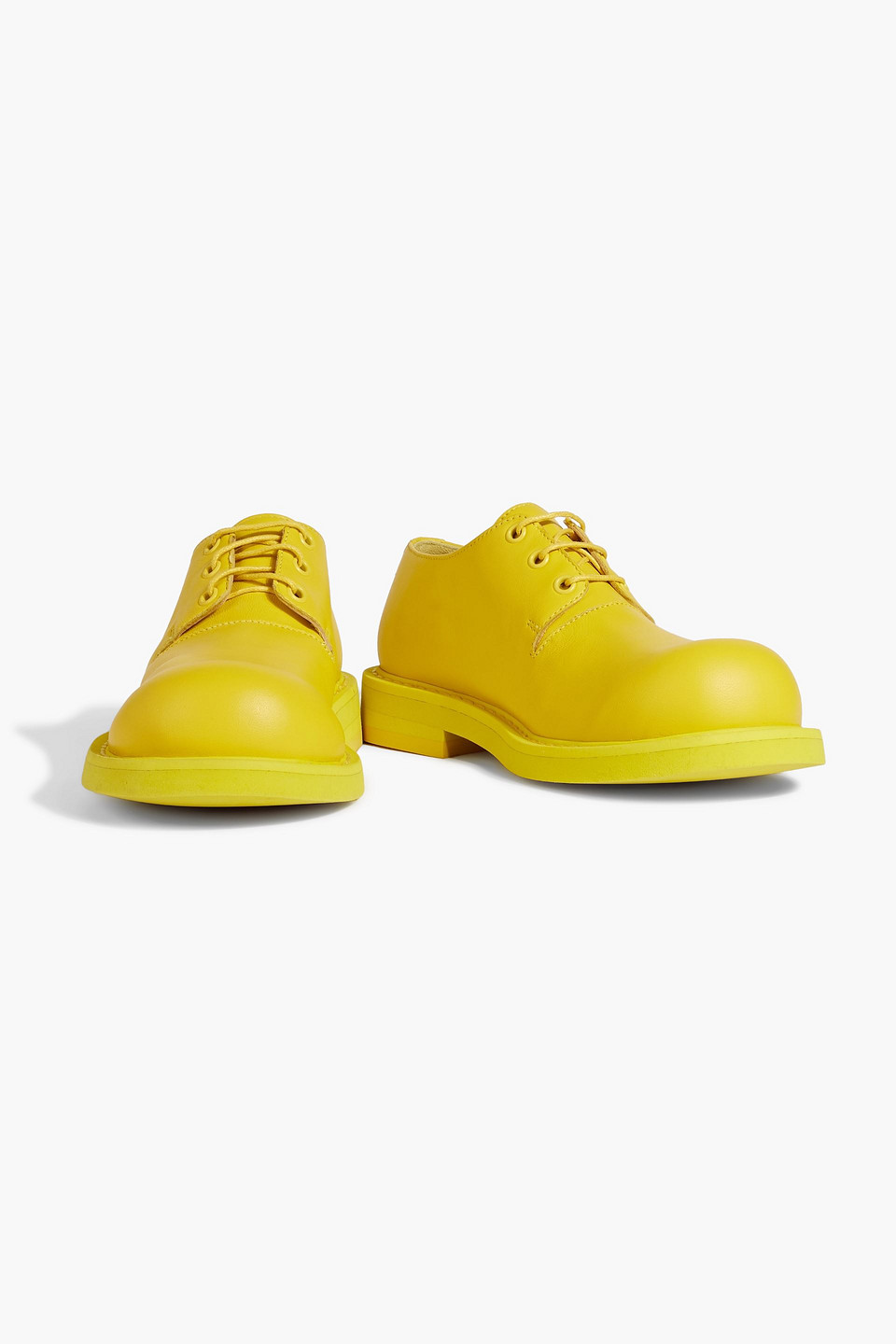 Shop Mm6 Maison Margiela Leather Brogues In Yellow