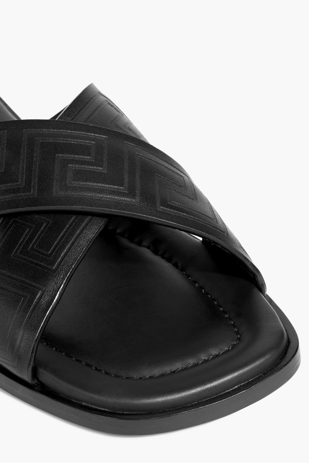 VERSACE La Greca embossed leather sandals