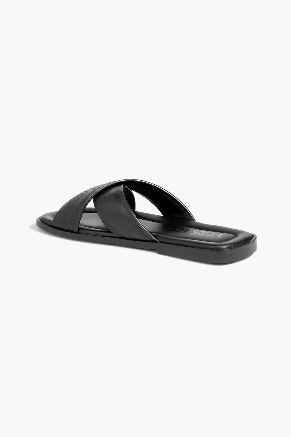 VERSACE La Greca embossed leather sandals