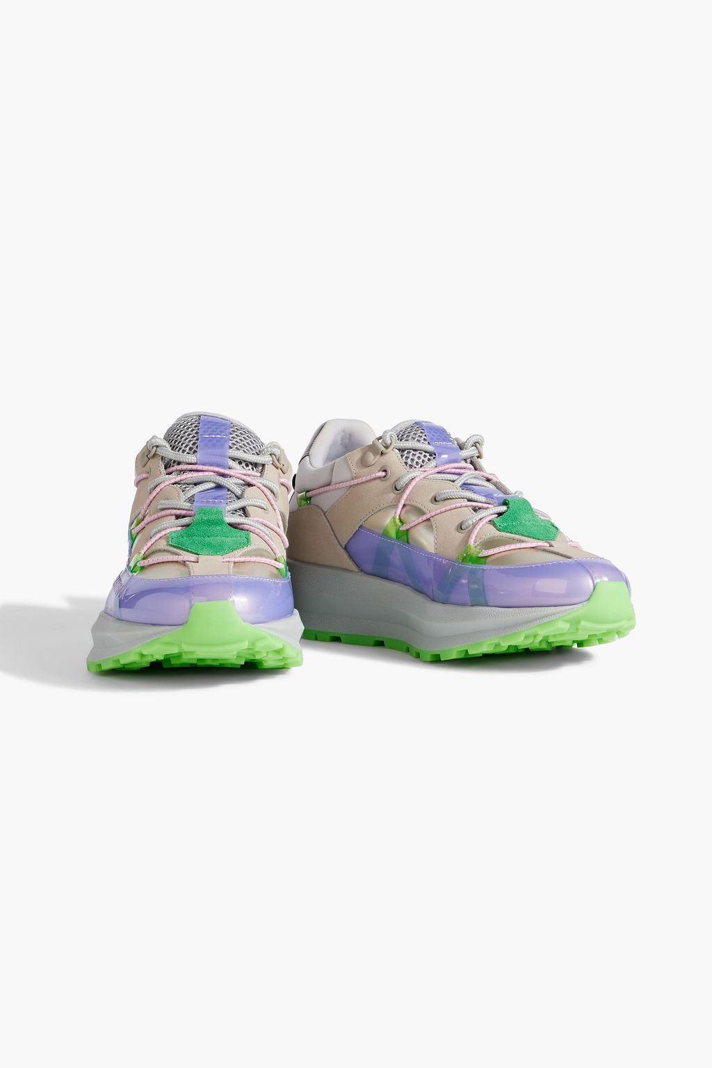 STINE GOYA Apollo 1811 Tech Runner metallic leather, nubuck and PVC sneakers