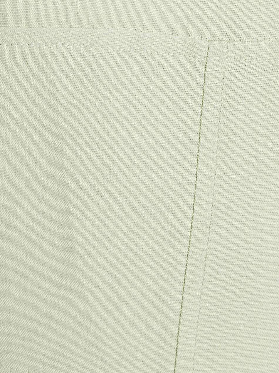 wrap-effect canvas mini dress