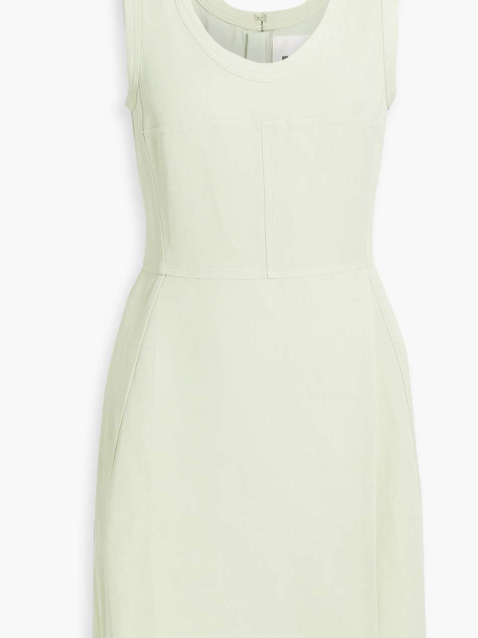 wrap-effect canvas mini dress