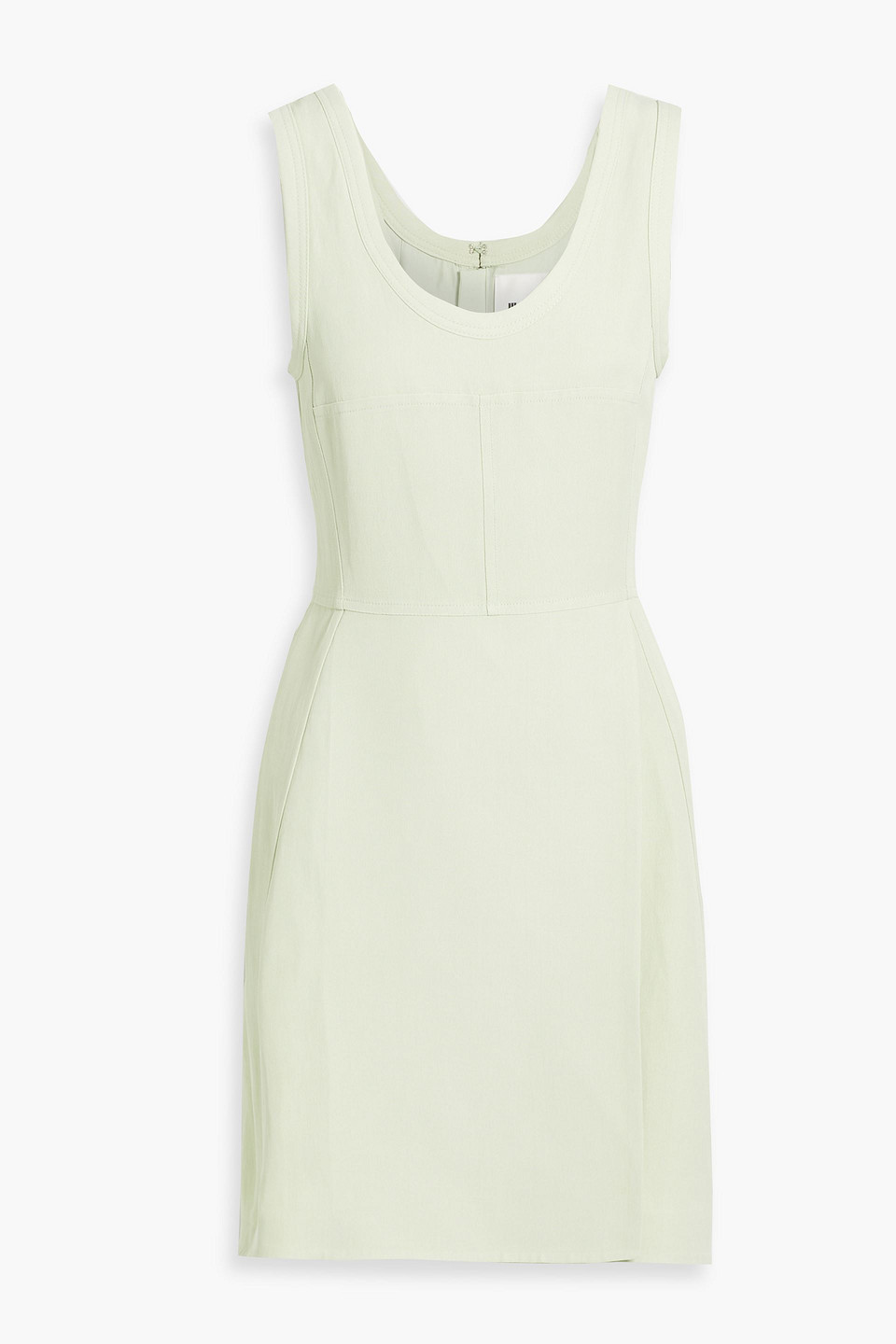 Jil Sander Wrap-effect Canvas Mini Dress In Light Green