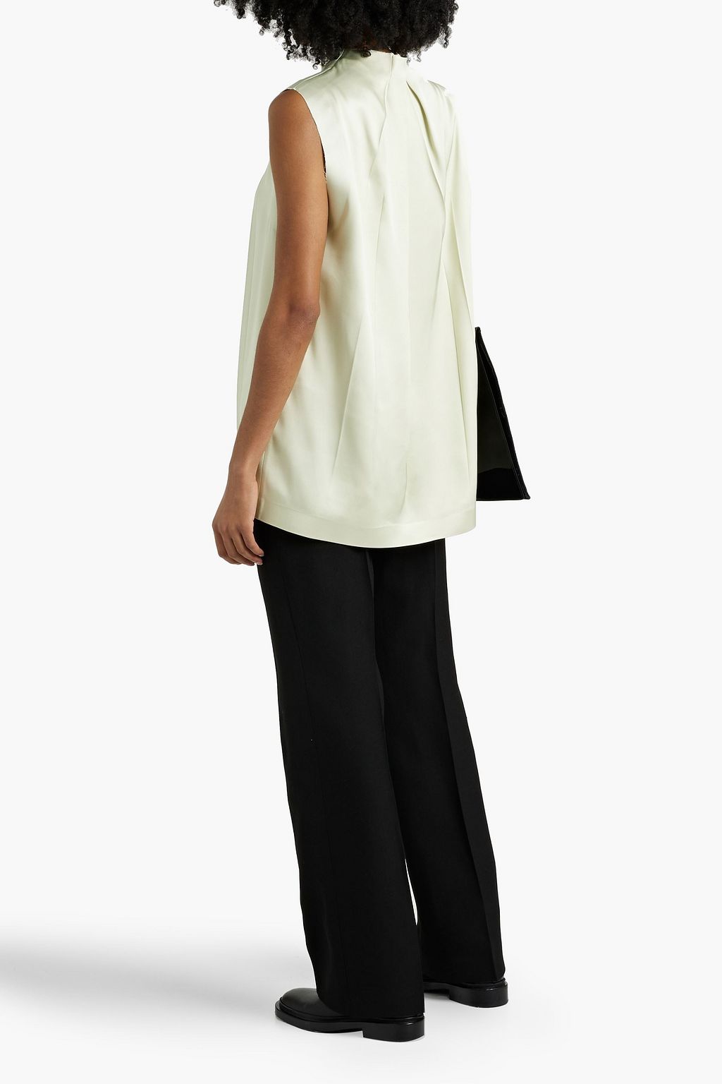 JIL SANDER Draped satin-twill top
