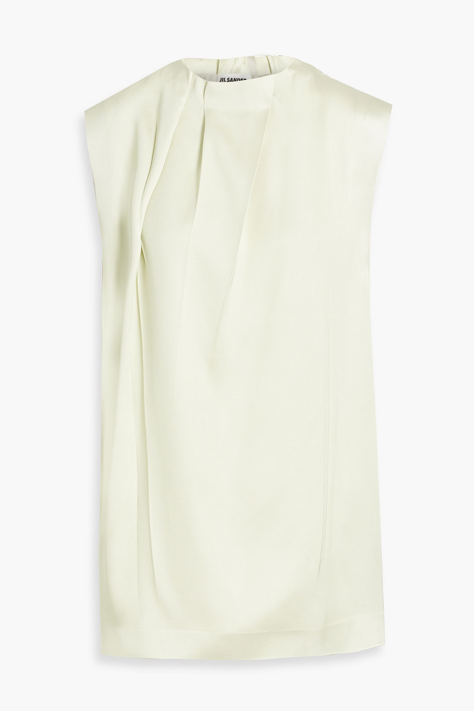 Jil Sander Draped Satin-twill Top In Light Green