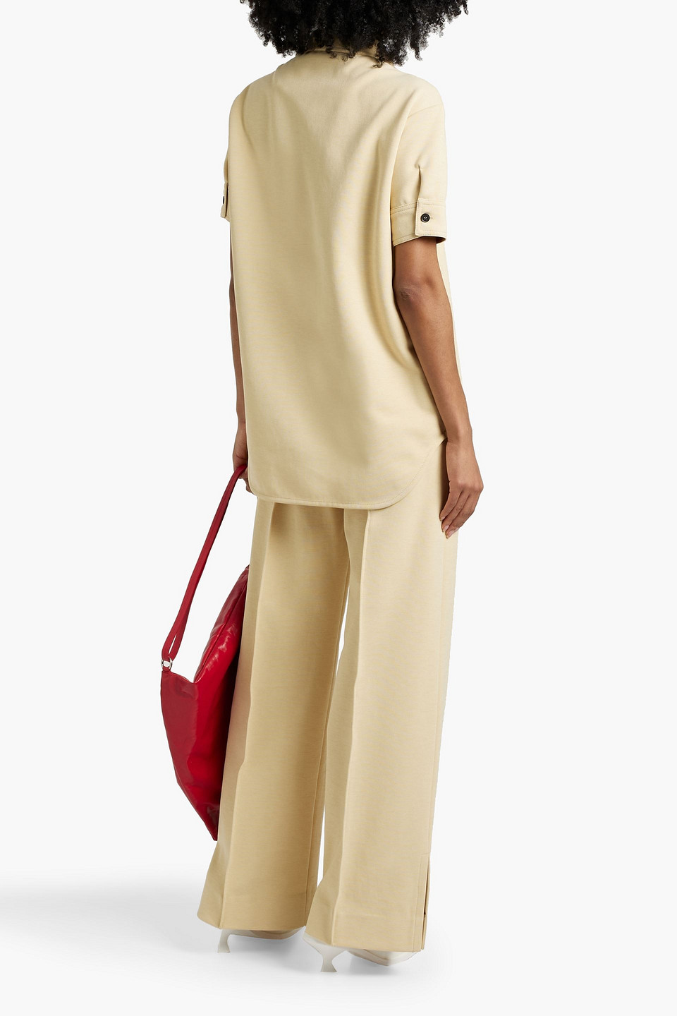 Jil Sander Ponte Wide-leg Pants In Pastel Yellow