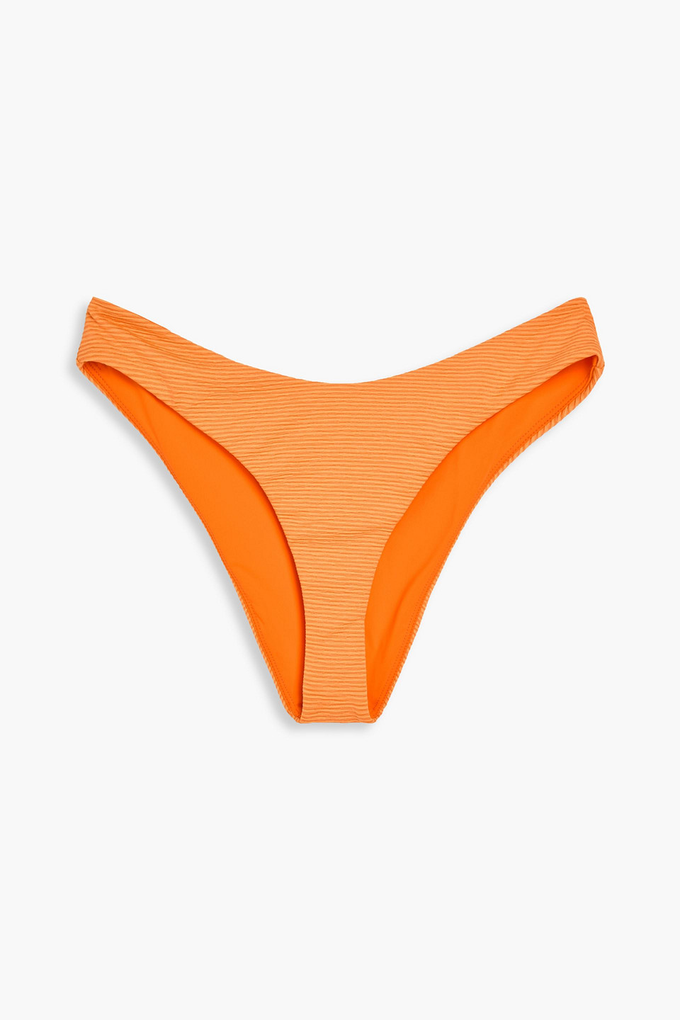 Mara Hoffman Cece Ribbed Low-rise Bikini Briefs In Orange