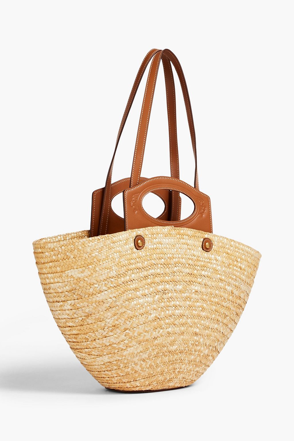 TOD'S Tote Bag aus Stroh mit Lederbesatz