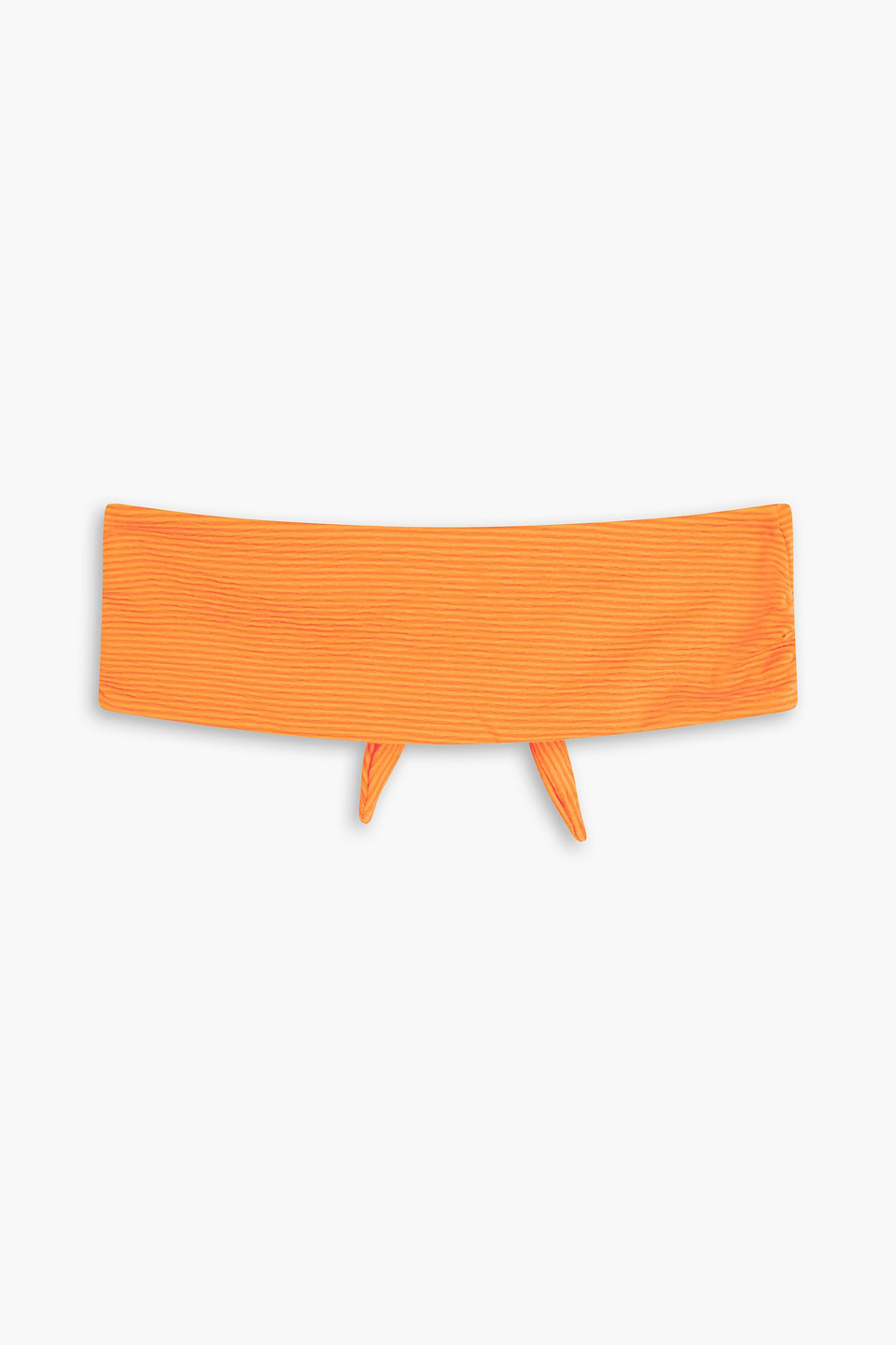 Mara Hoffman Abigail Ribbed Knotted Bandeau Bikini Top In Orange