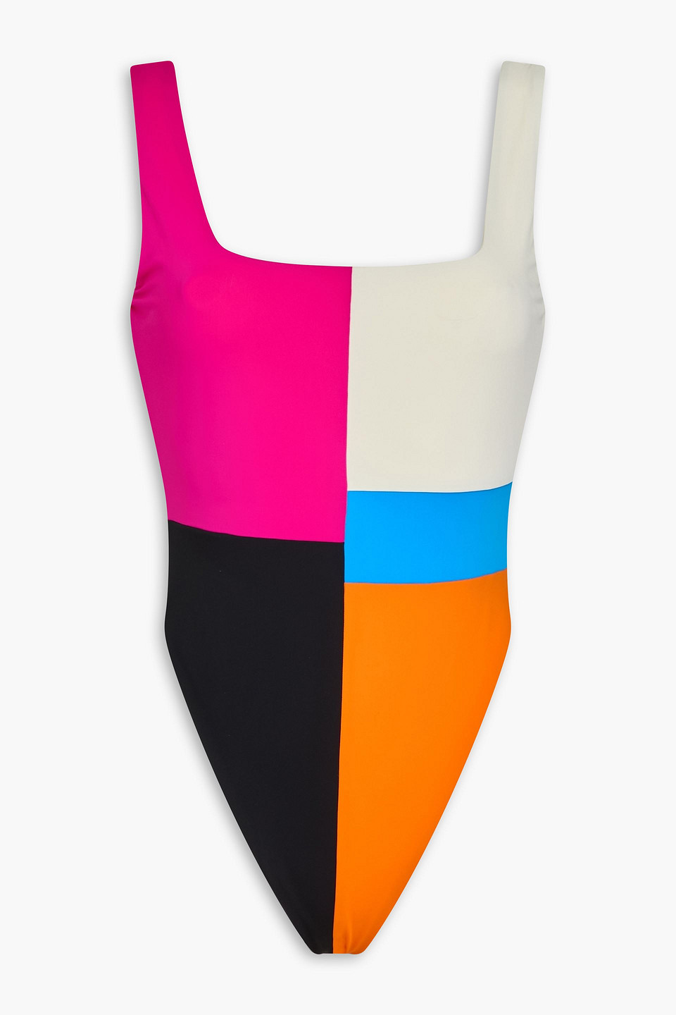 Mara Hoffman Idalia Color-block Swimsuit In Fuchsia