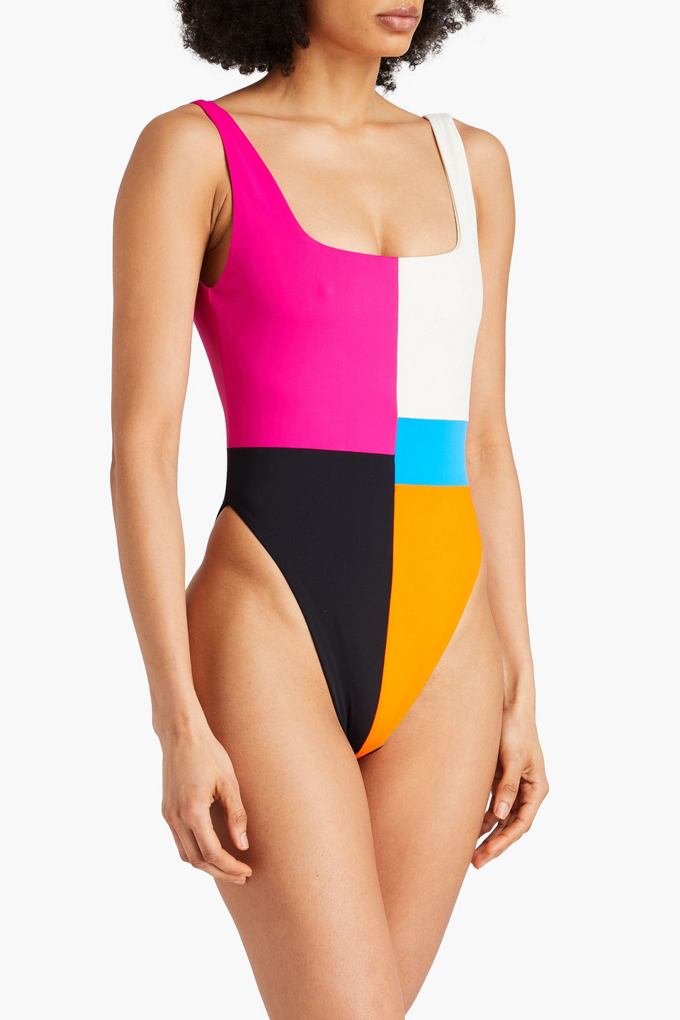 MARA HOFFMAN IDALIA COLOR-BLOCK SWIMSUIT