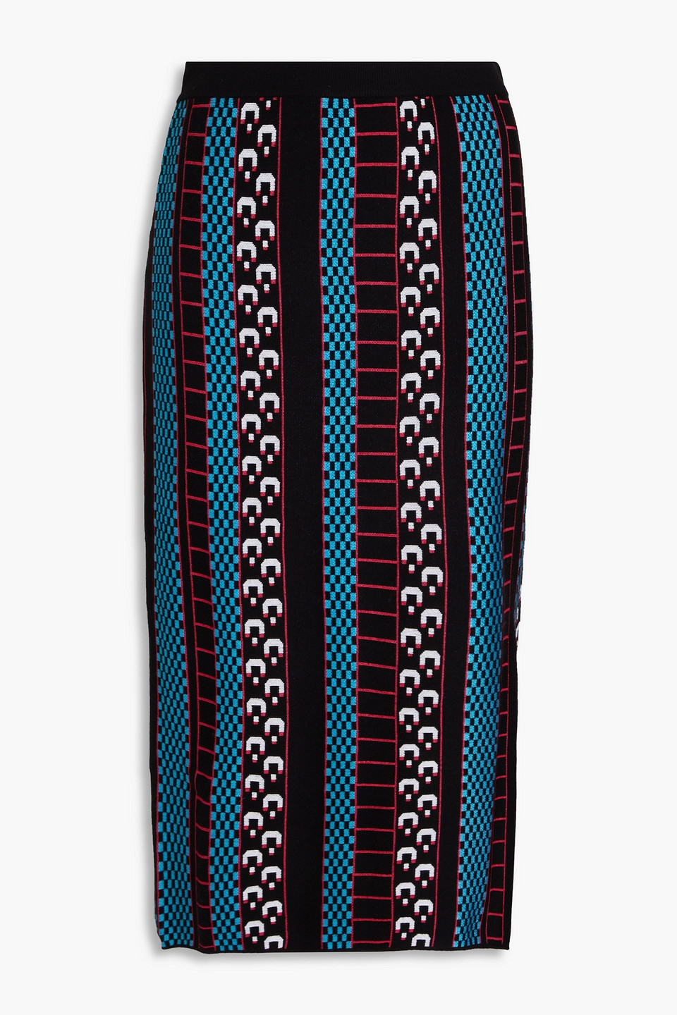 Diane Von Furstenberg Sallie Patterned-jacquard Skirt In Black
