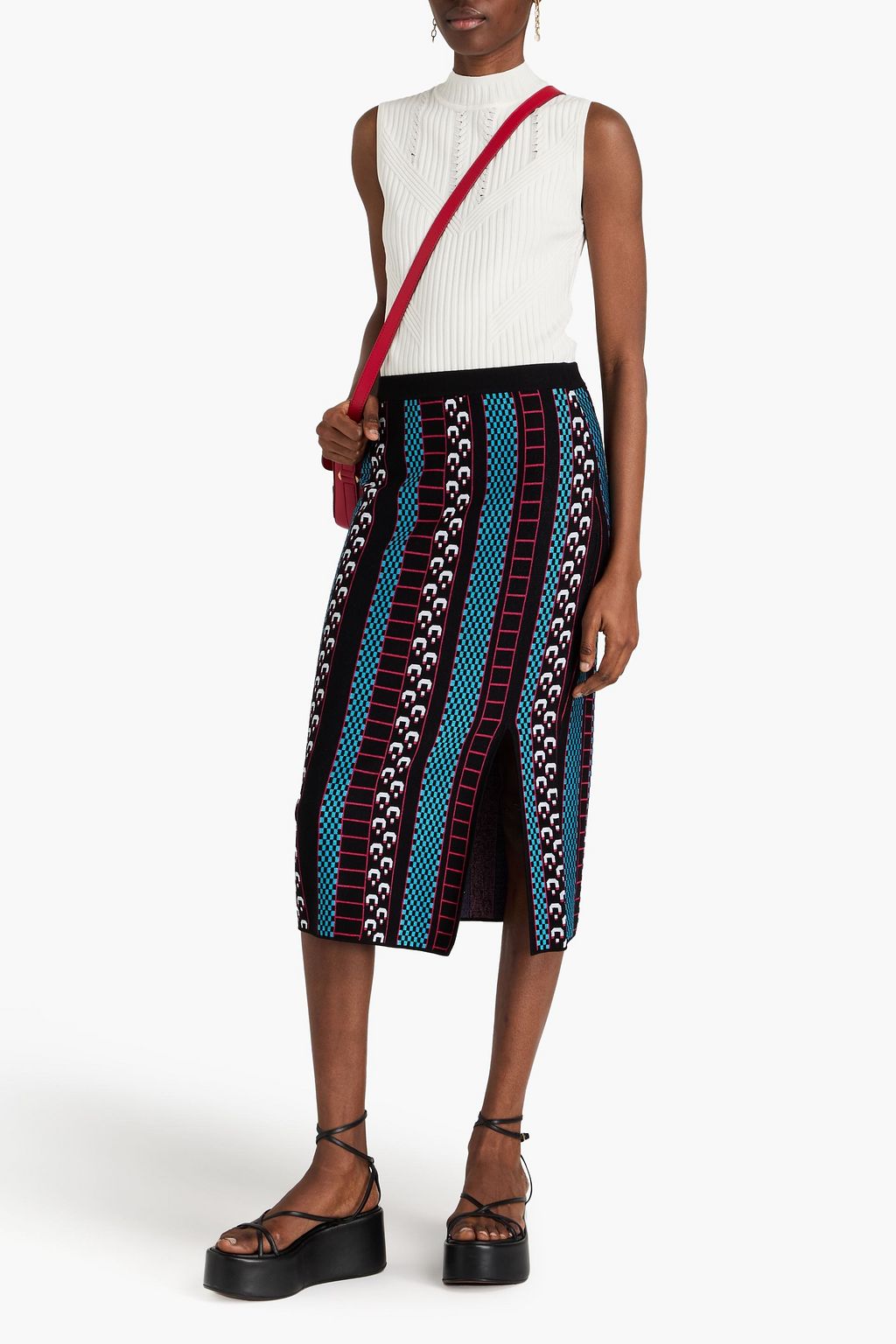 DIANE VON FURSTENBERG 자카드 니트 스커트