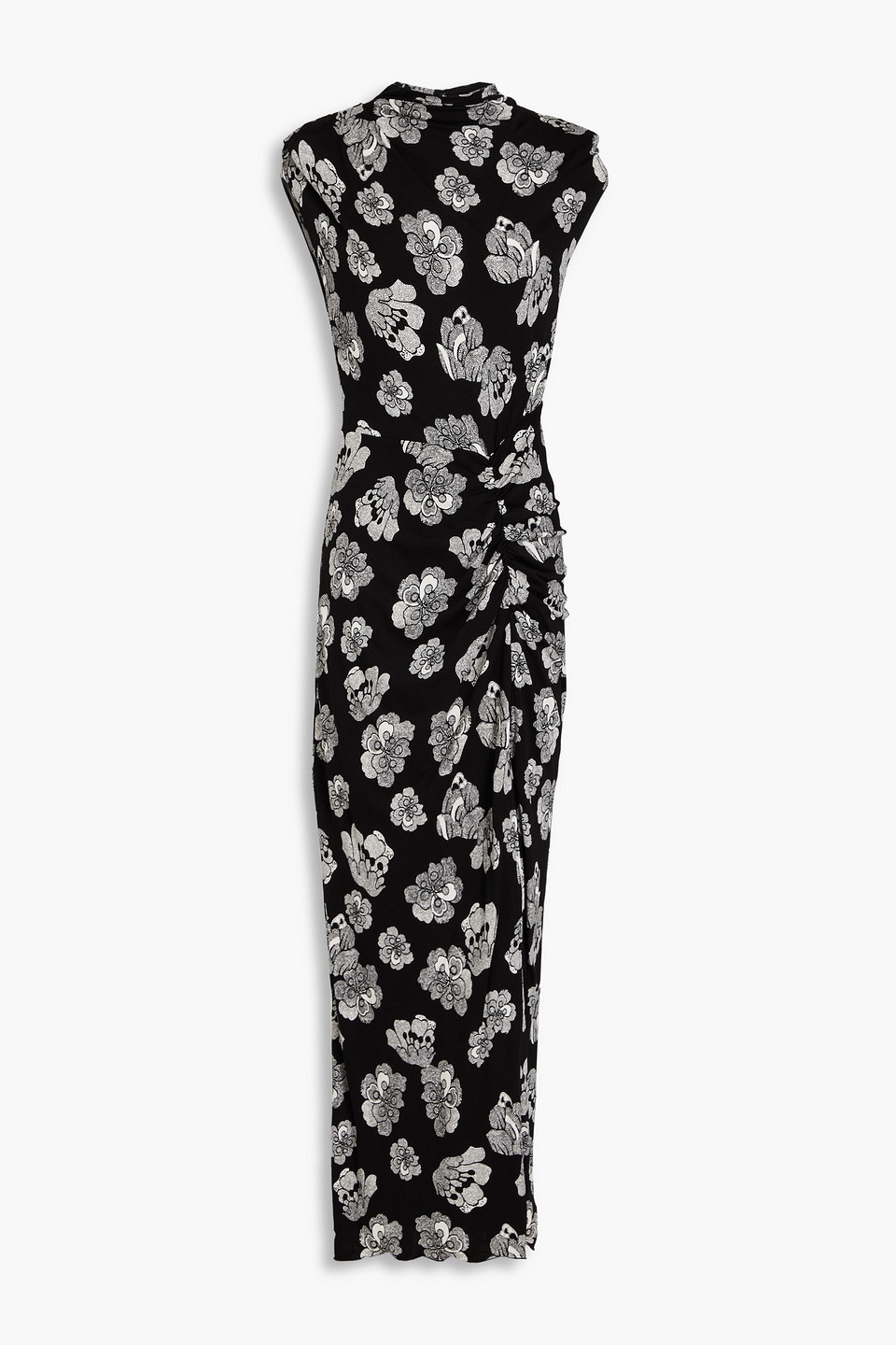 Diane Von Furstenberg Apollo Floral-print Jersey Maxi Dress In Black