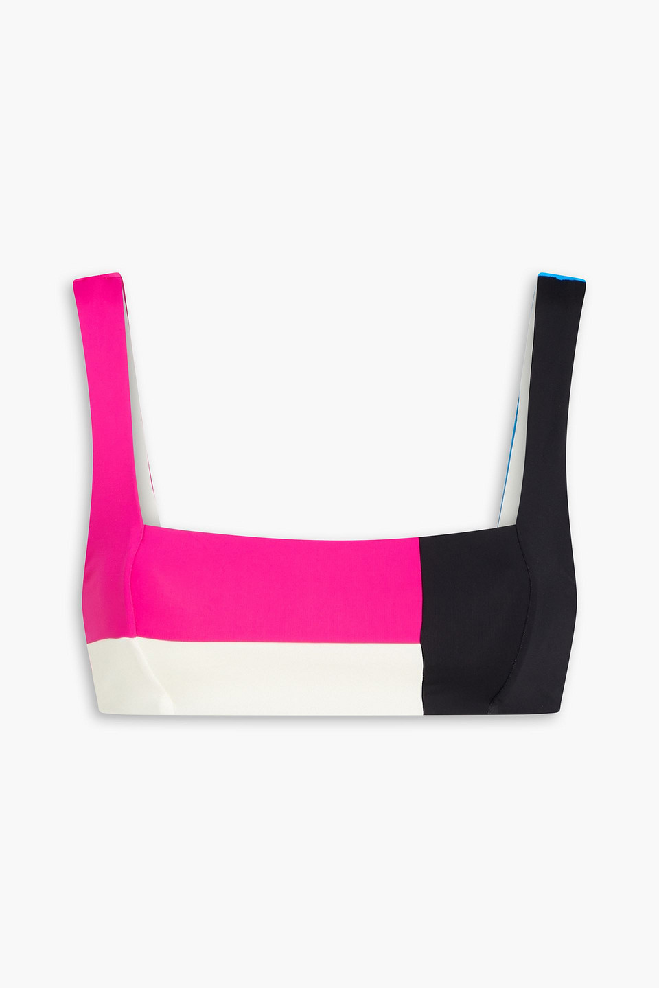 Mara Hoffman Meli Color-block Bandeau Bikini Top In Fuchsia