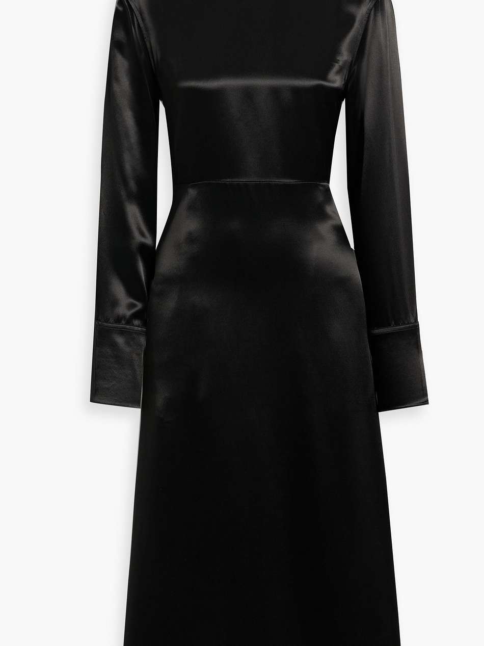 tie-detailed satin midi dress