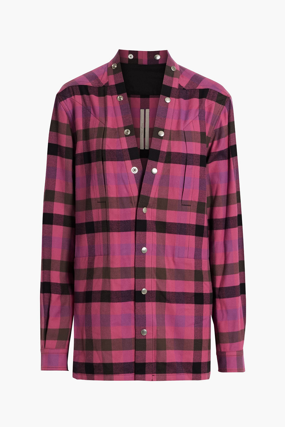 Rick Owens Checked Cotton-twill Shirt In Pink