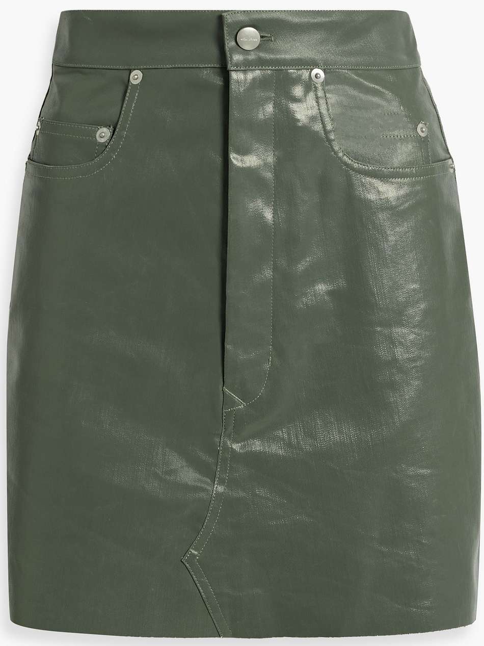 lido coated denim mini skirt