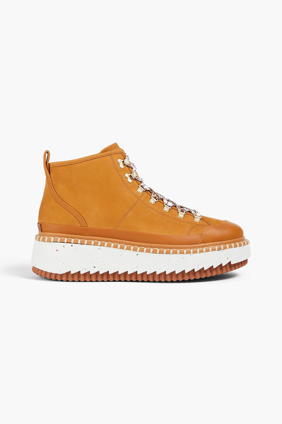 Chloé Lilli Ankle Boots Aus Nubukleder In Camelfarben