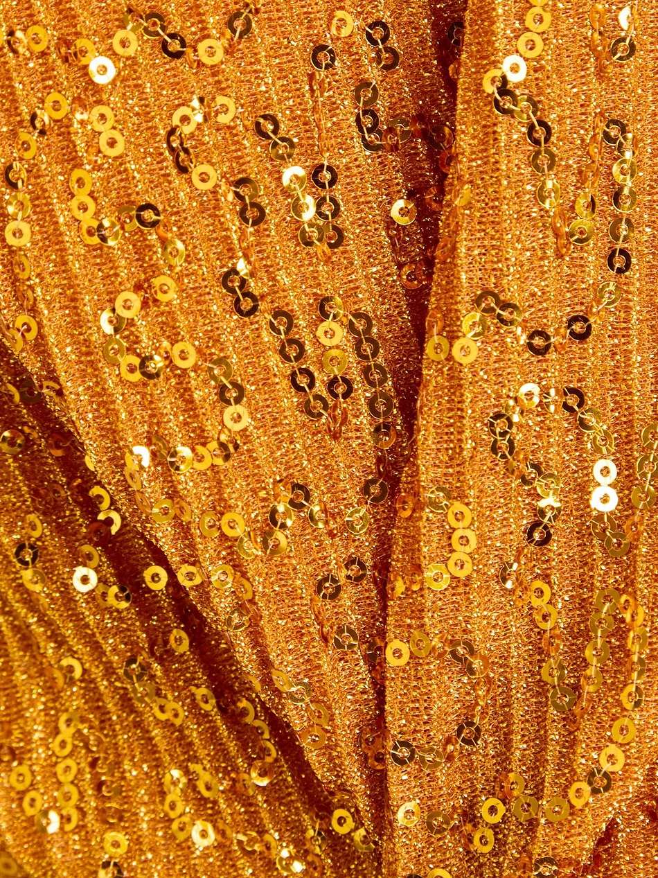 odis sequined plissé-jersey mini dress