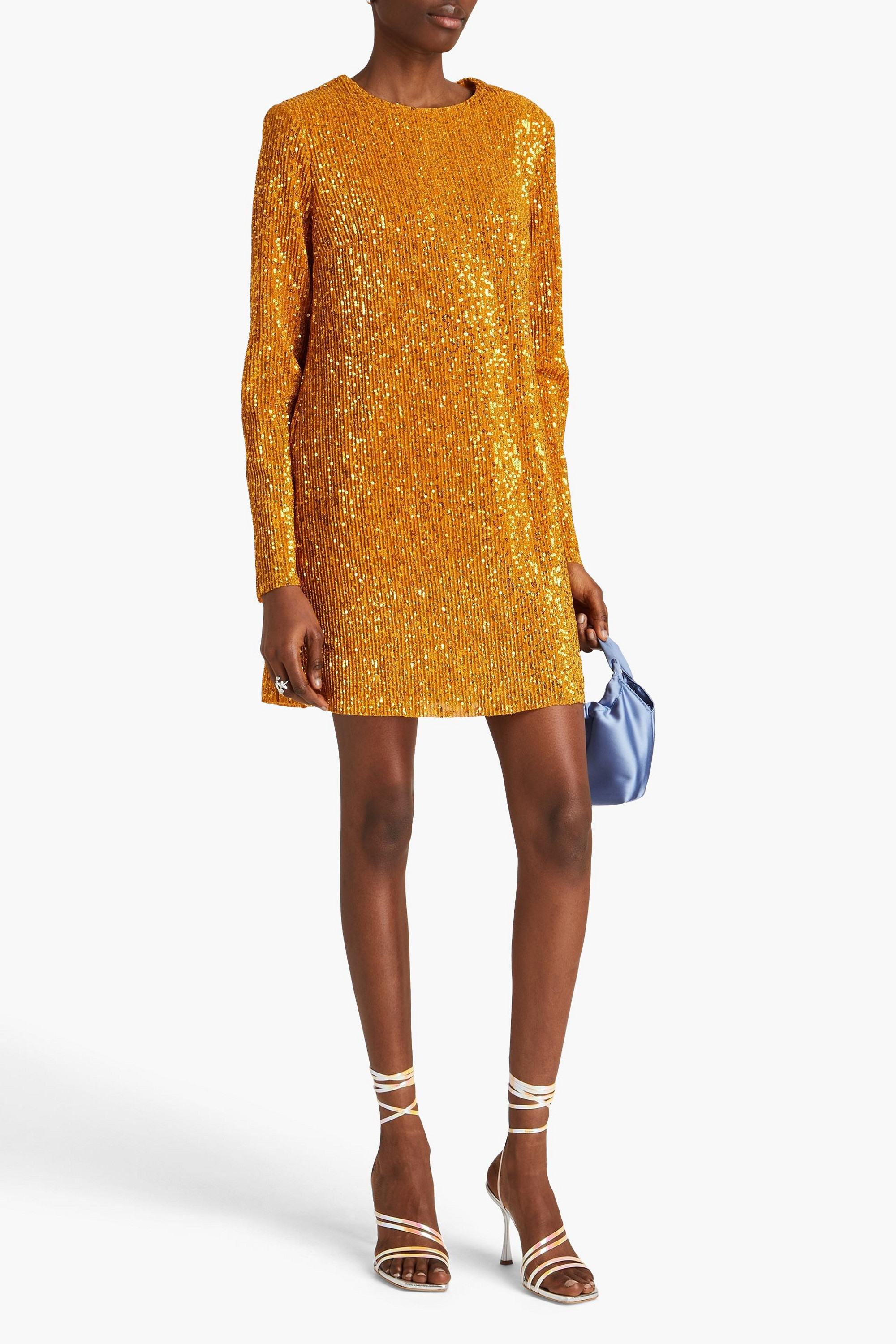 Stine Goya Odis sequined plissé-jersey mini dress