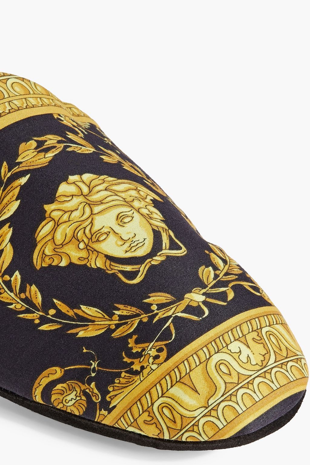 VERSACE Printed canvas slippers