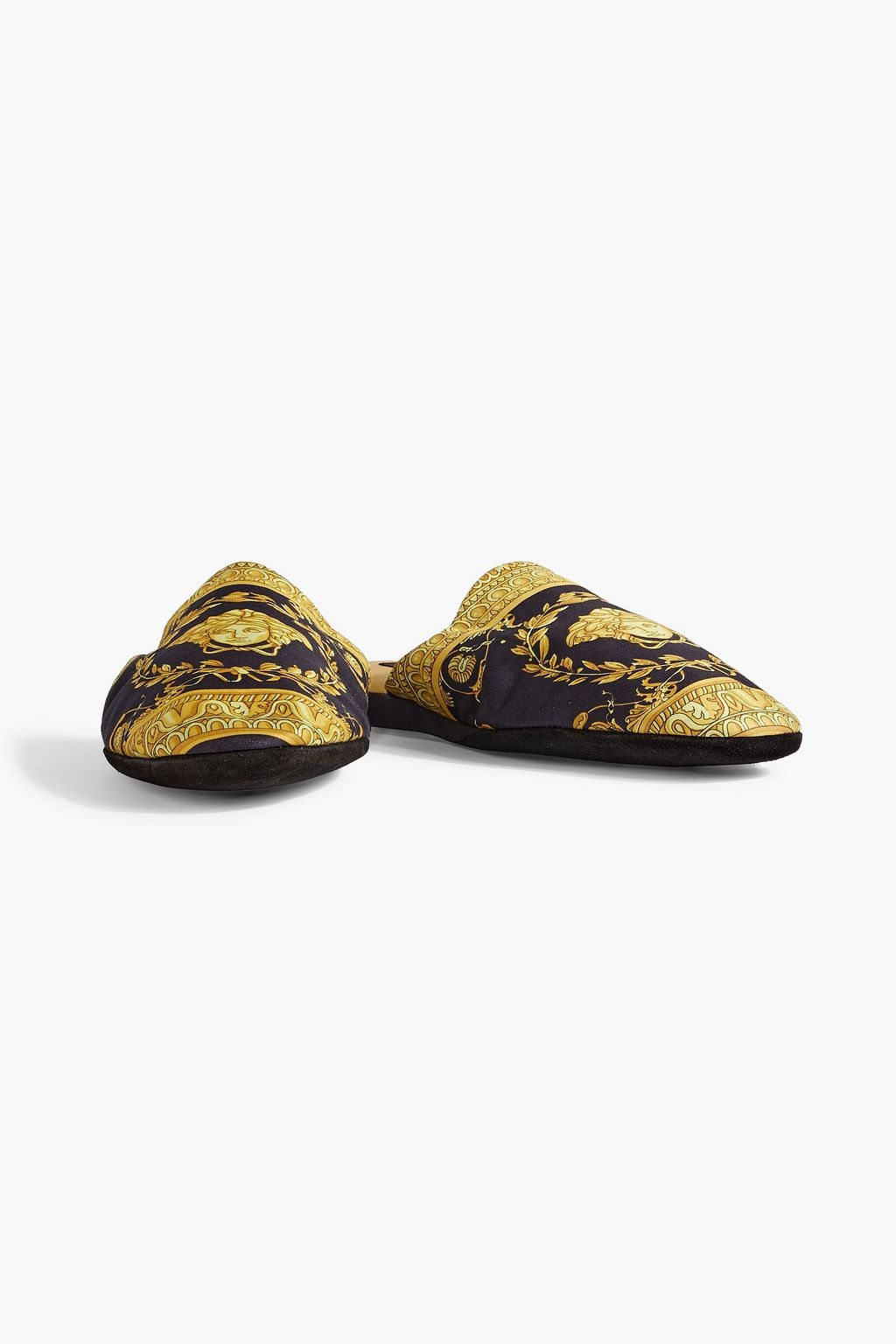 VERSACE Printed canvas slippers