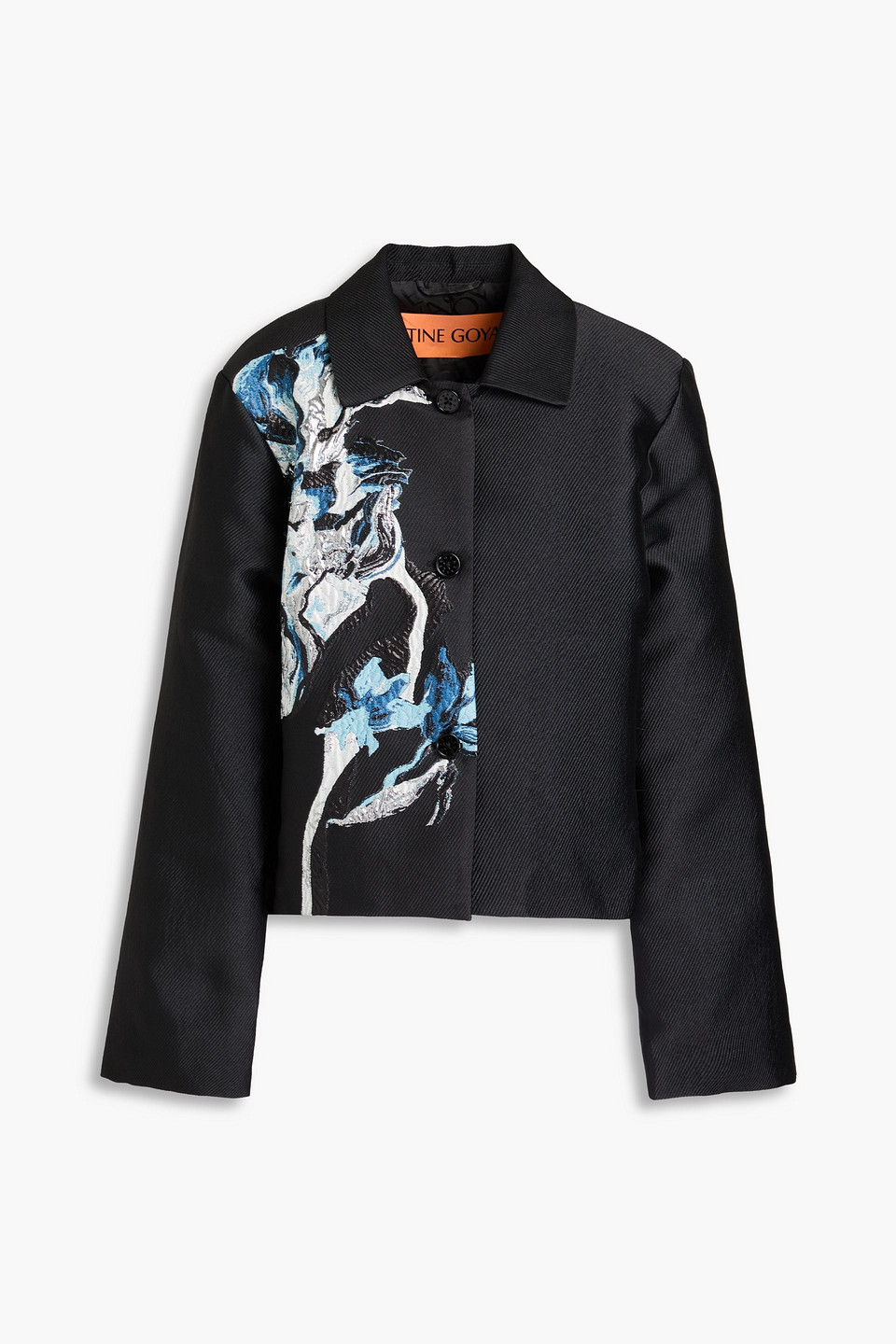 Shop Stine Goya Kiiana Metallic Jacquard Jacket In Black