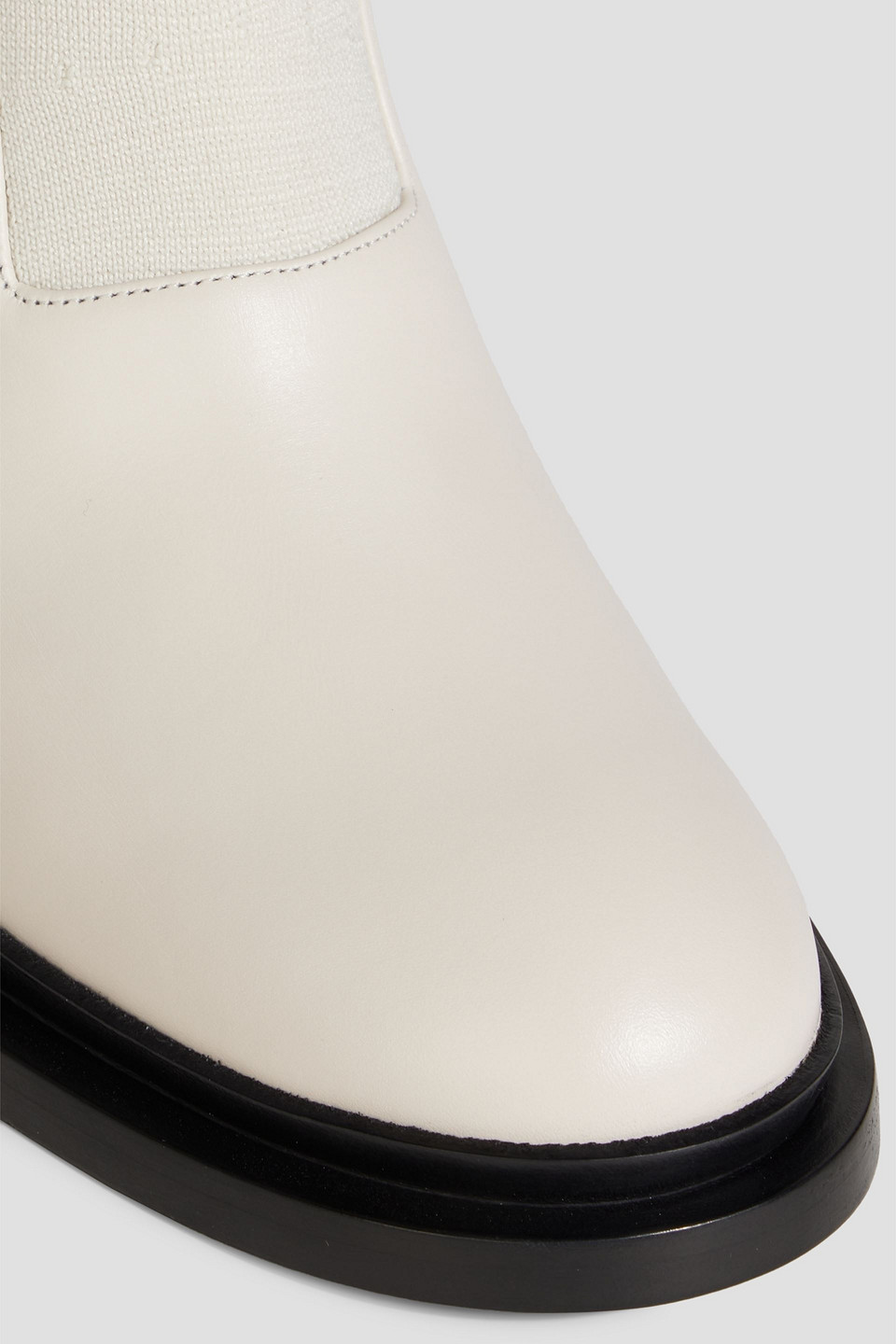 Shop Jil Sander Leather Ankle Boots In Off-white