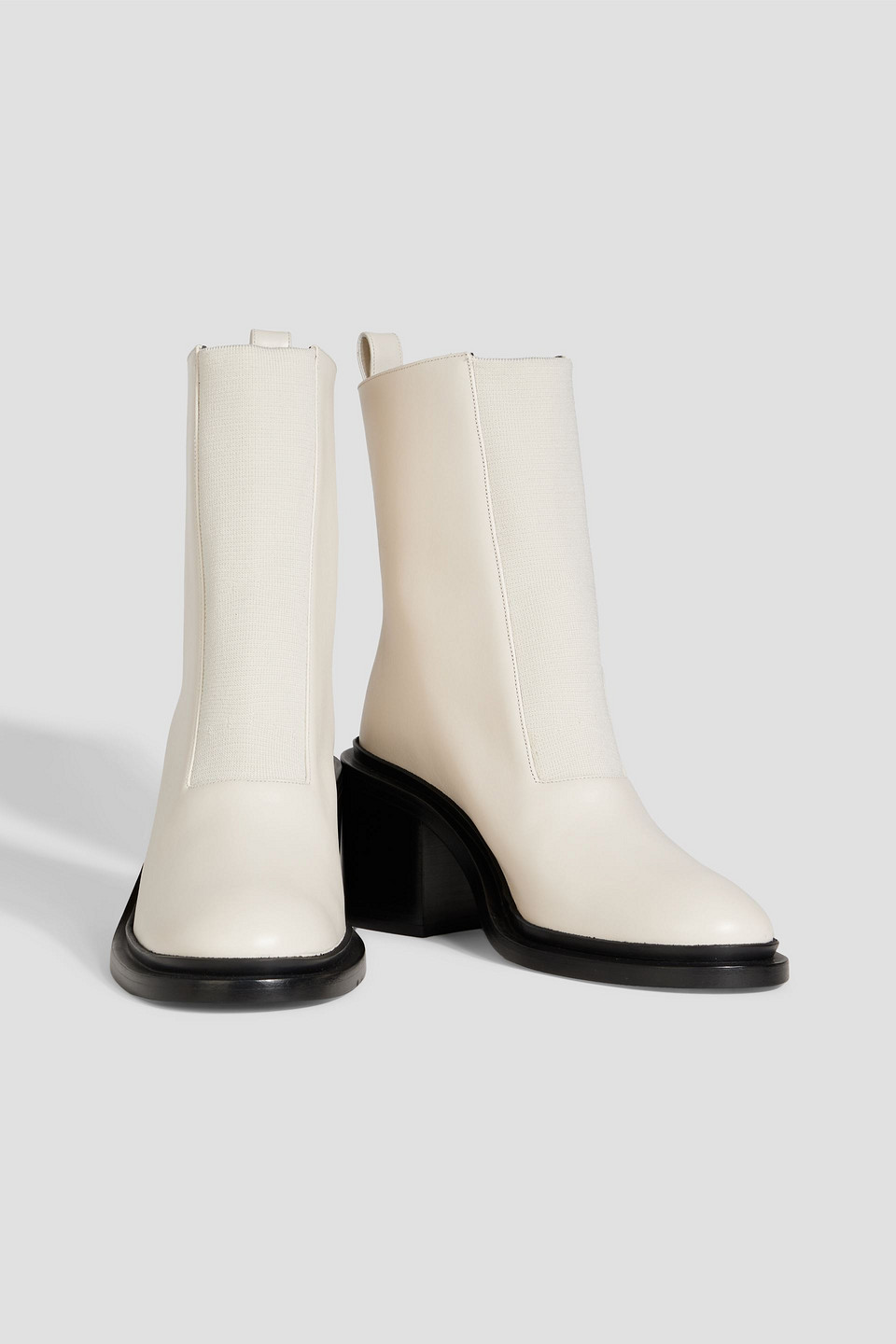 Shop Jil Sander Leather Ankle Boots In Off-white