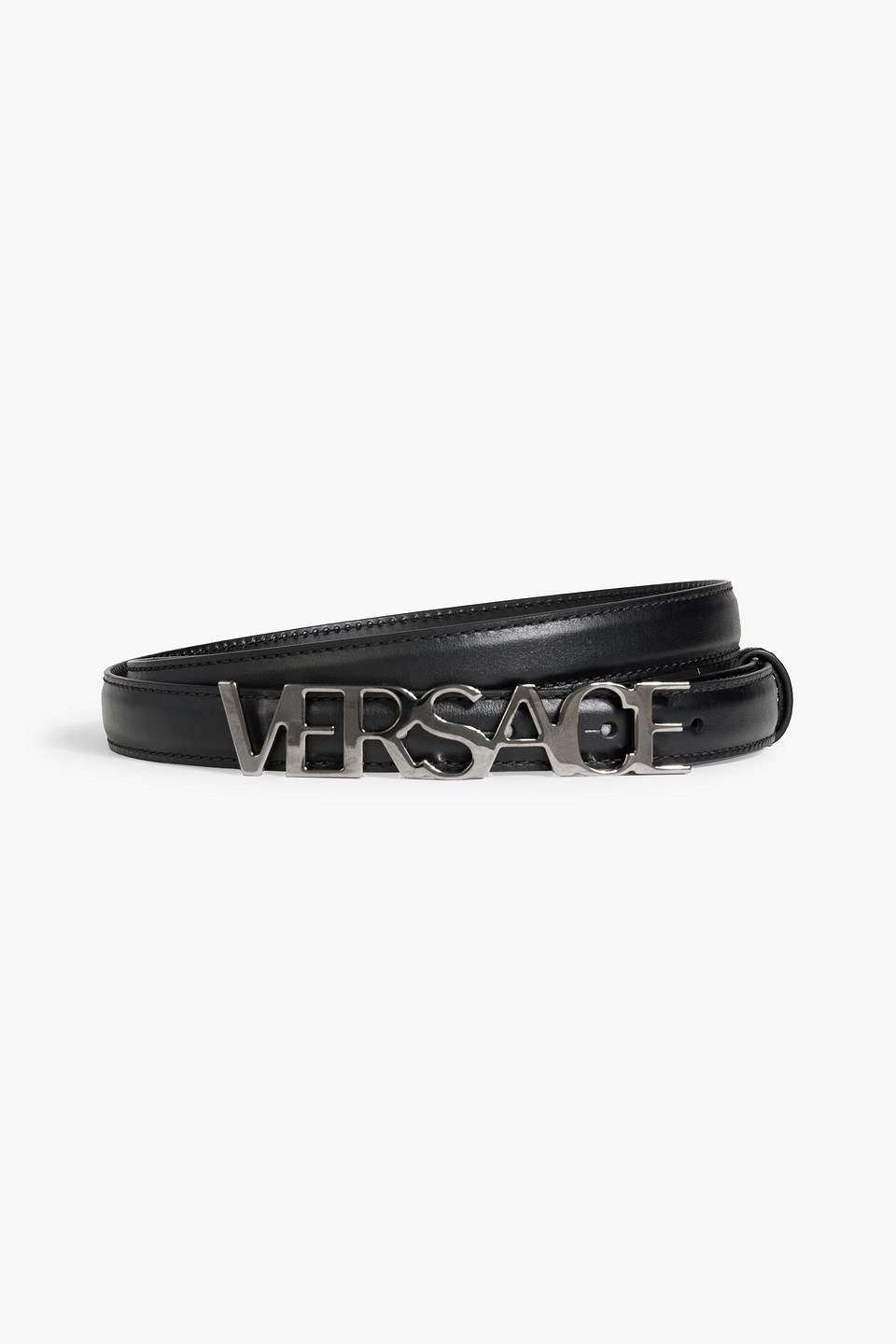 Versace Leather Belt In Black