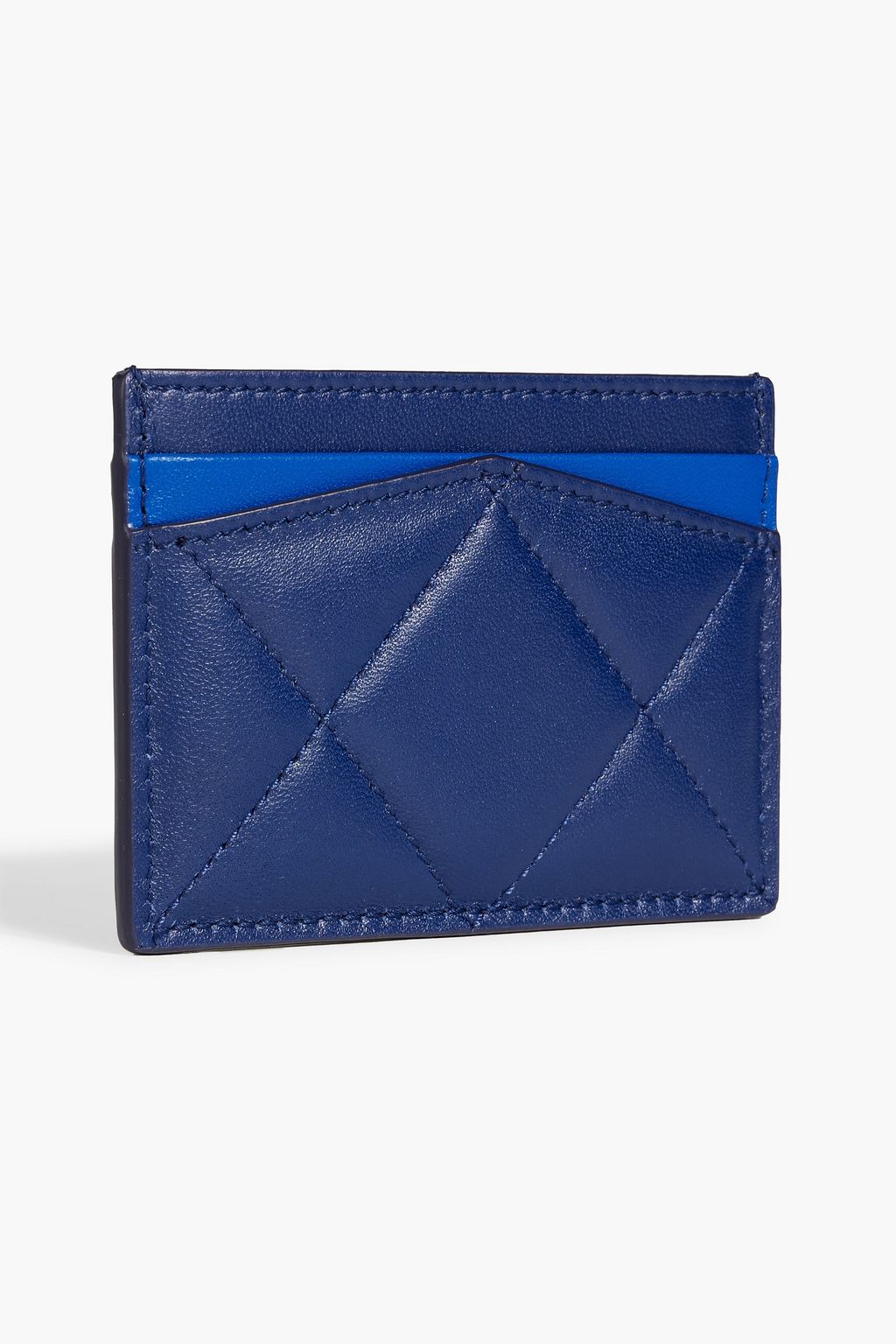 MCQUEEN Skull quilted logo-print leather cardholder