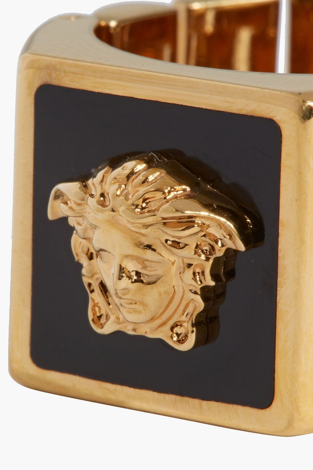 VERSACE Gold-tone enamel ring