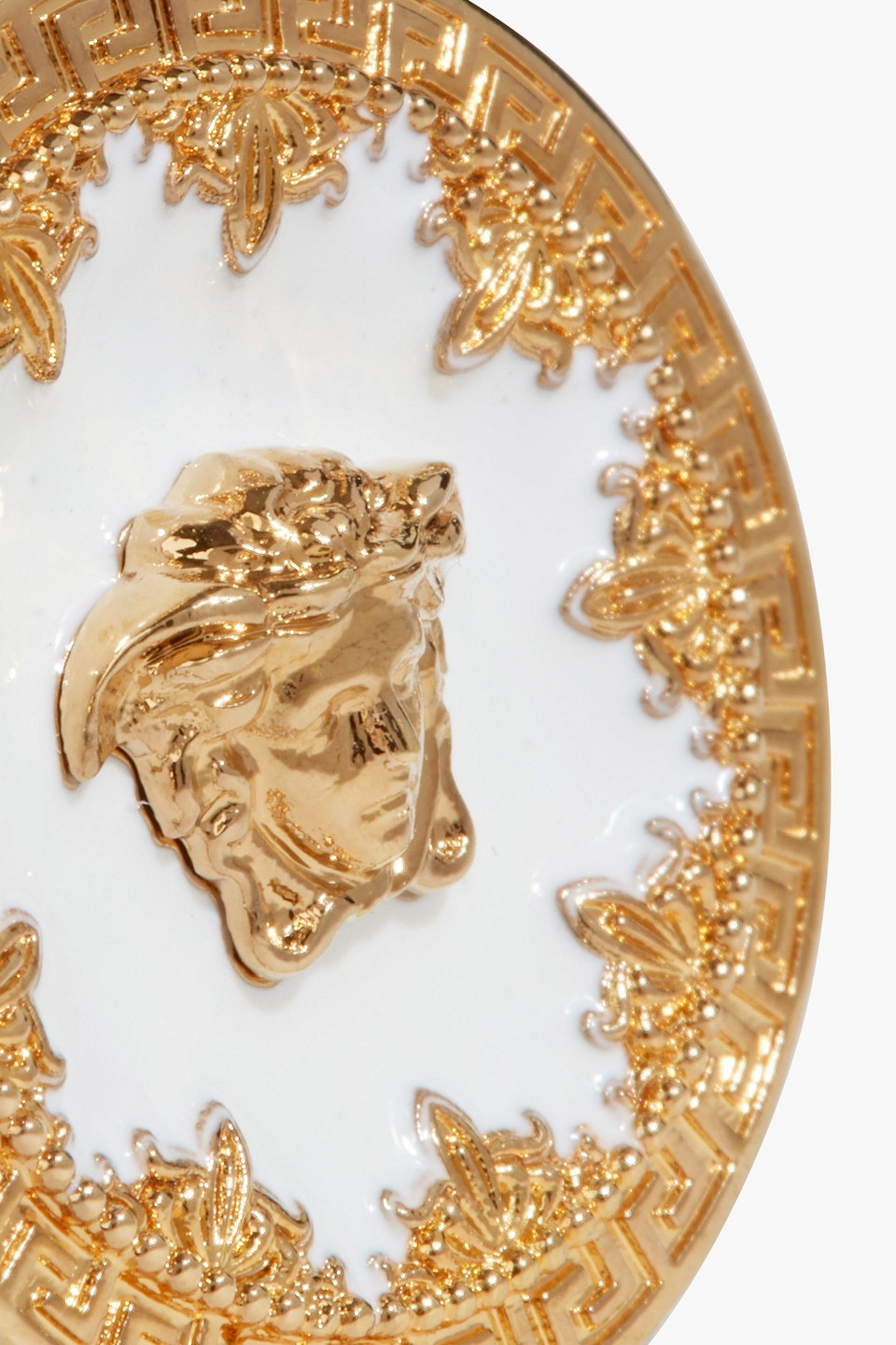 Shop Versace Medusa Gold-tone Enamel Clip Earrings