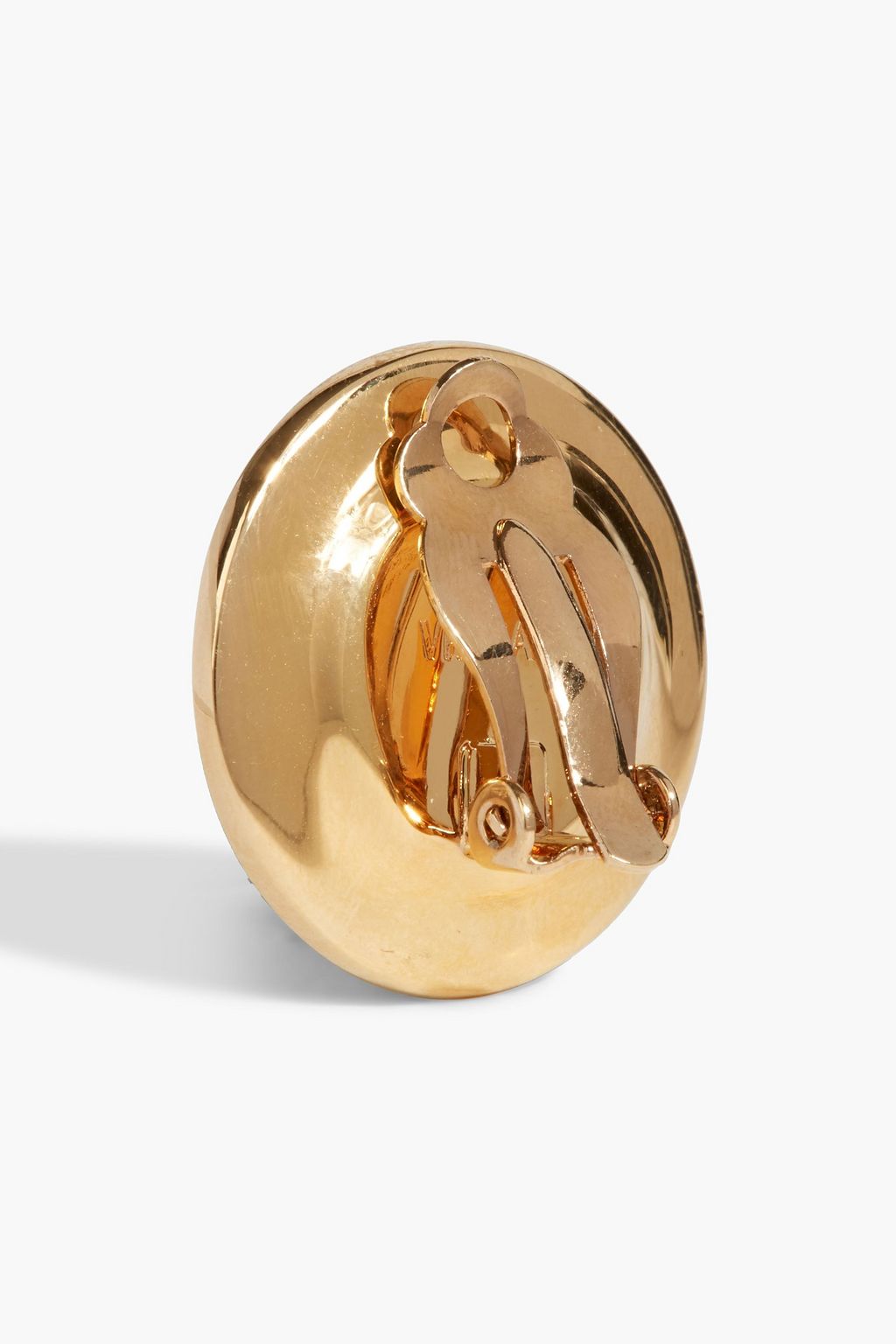 VERSACE Gold-tone enamel clip earrings