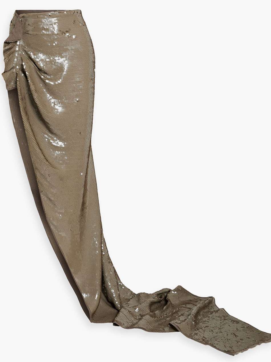 asymmetric sequined chiffon skirt