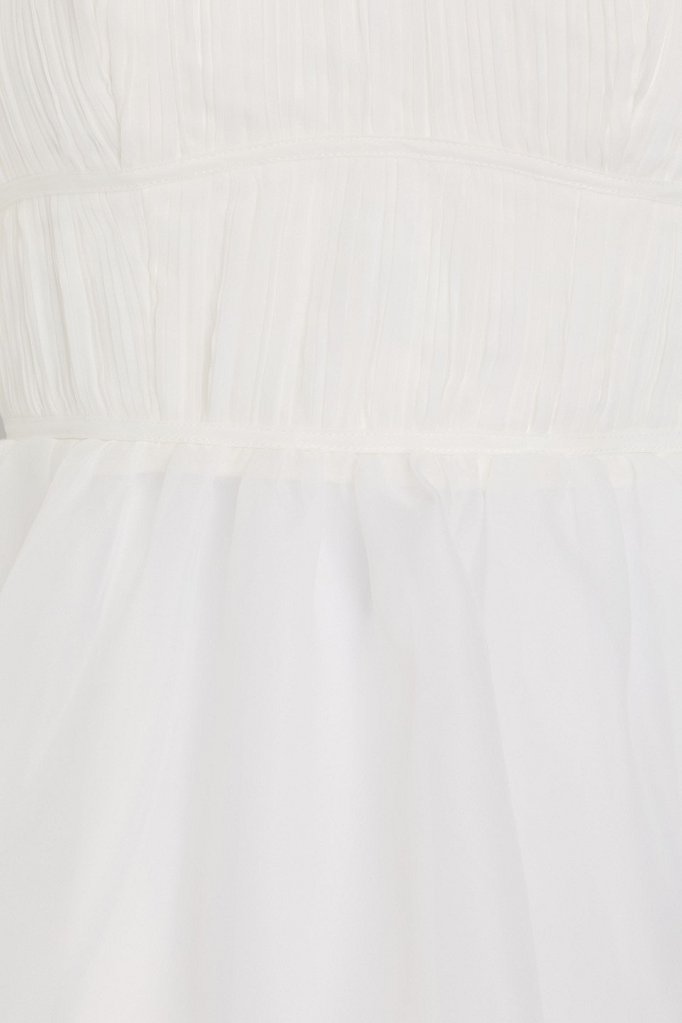 Aje Psychedelia Puff-sleeved Cutout Linen-blend Dress In Off-white