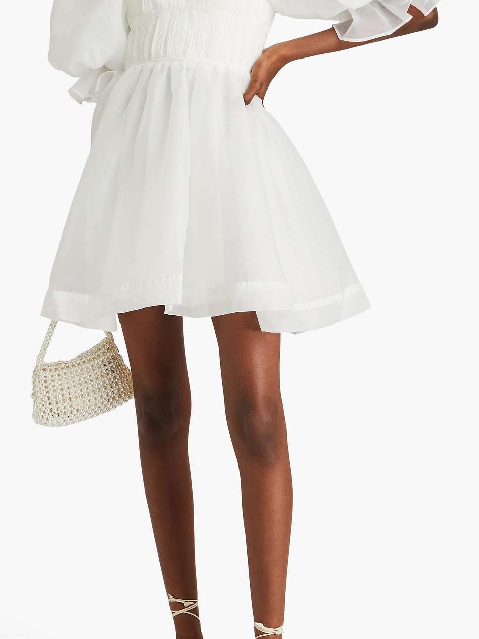 astrid plissé-organza mini dress