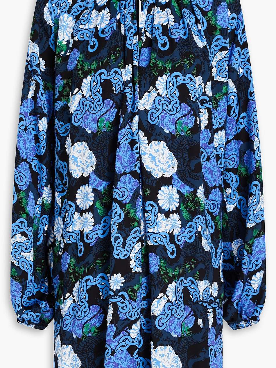 silka cutout printed crepe mini dress
