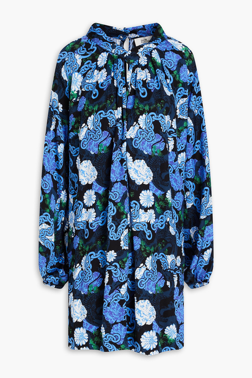 Silka cutout printed crepe mini dress