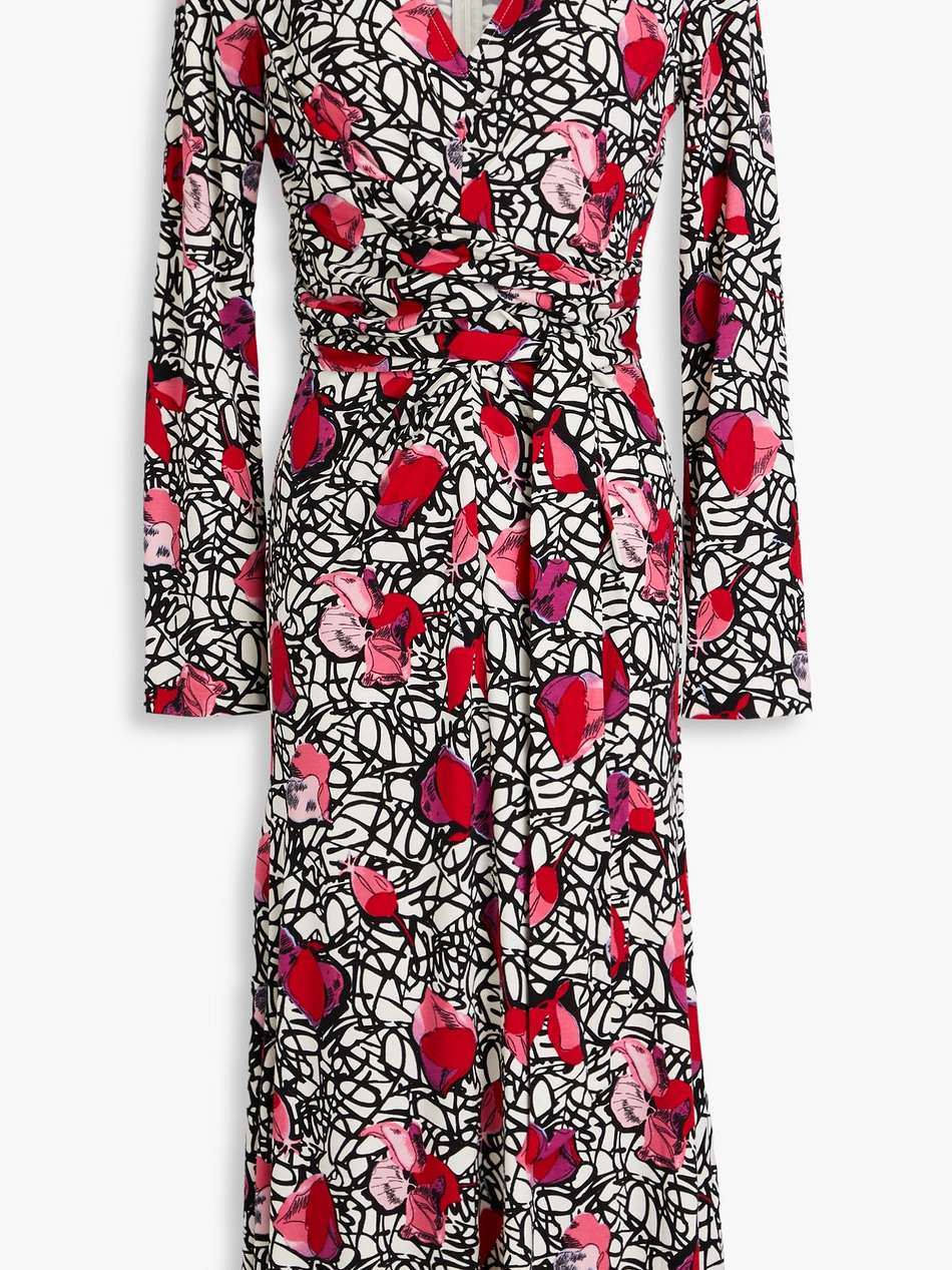 marsha printed jersey midi dress