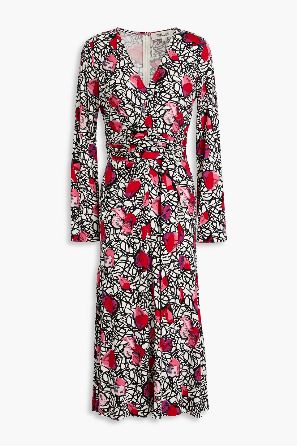 Marsha printed Lyocell and wool-blend jersey midi dress