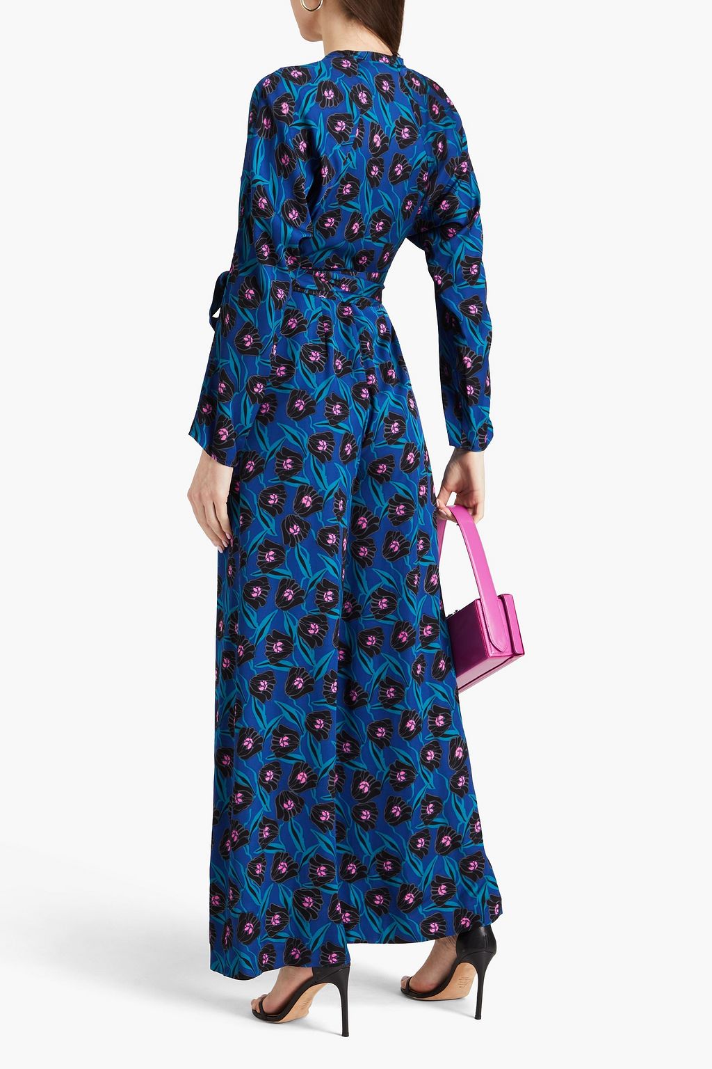 DIANE VON FURSTENBERG جمبسوت “بايبر” مصنوع من الكريب ومزين بطبعة الأزهار