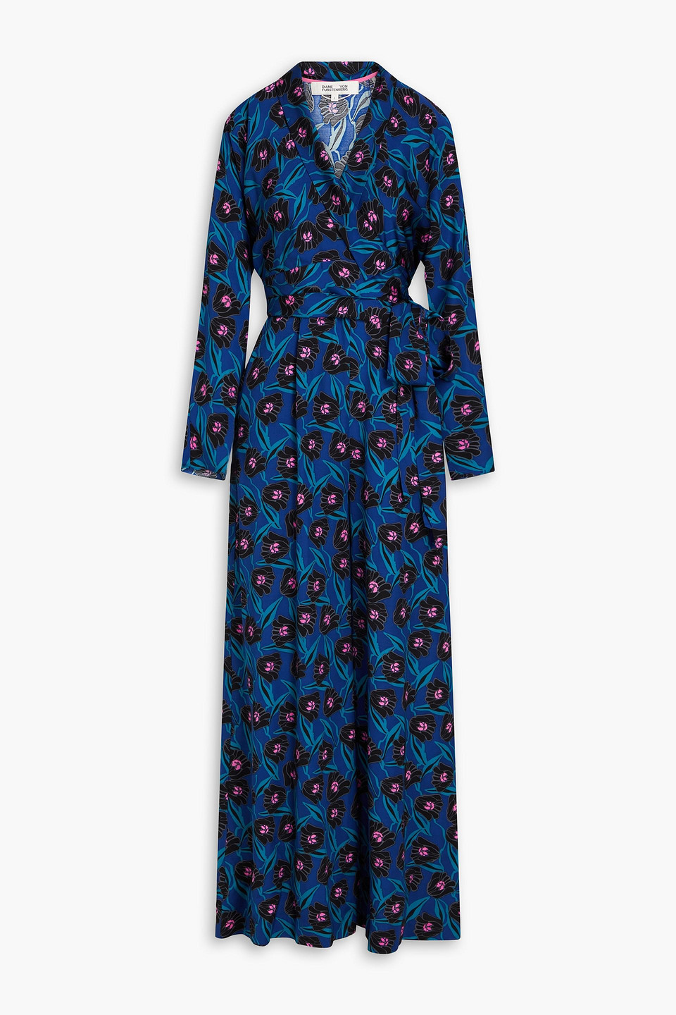 Diane Von Furstenberg Piper Floral-print Crepe Jumpsuit In Royal Blue