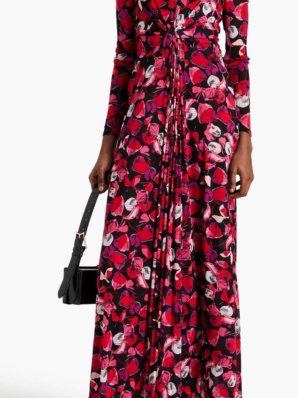 adara floral-print mesh maxi dress