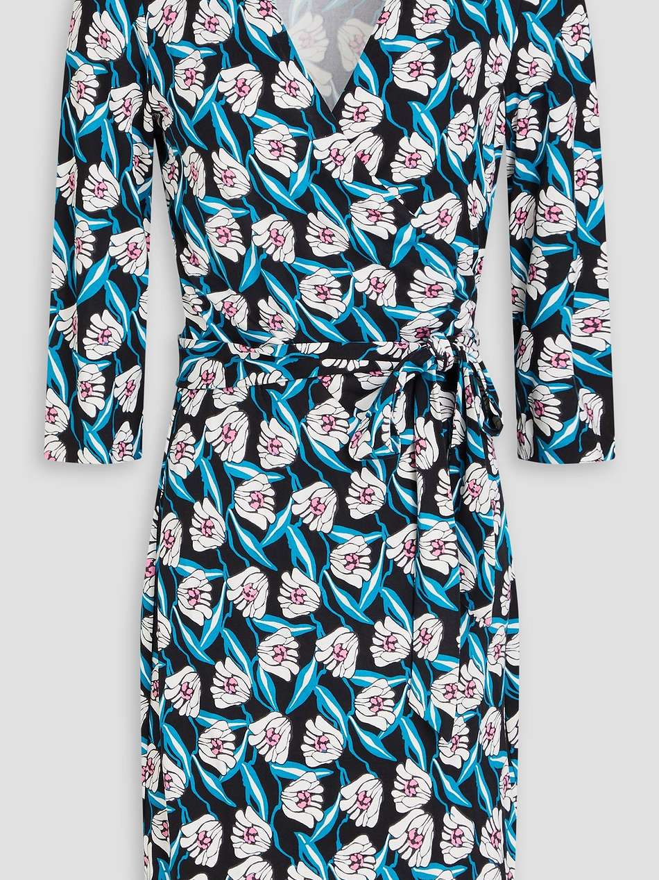 julian floral-print silk-jersey mini wrap dress