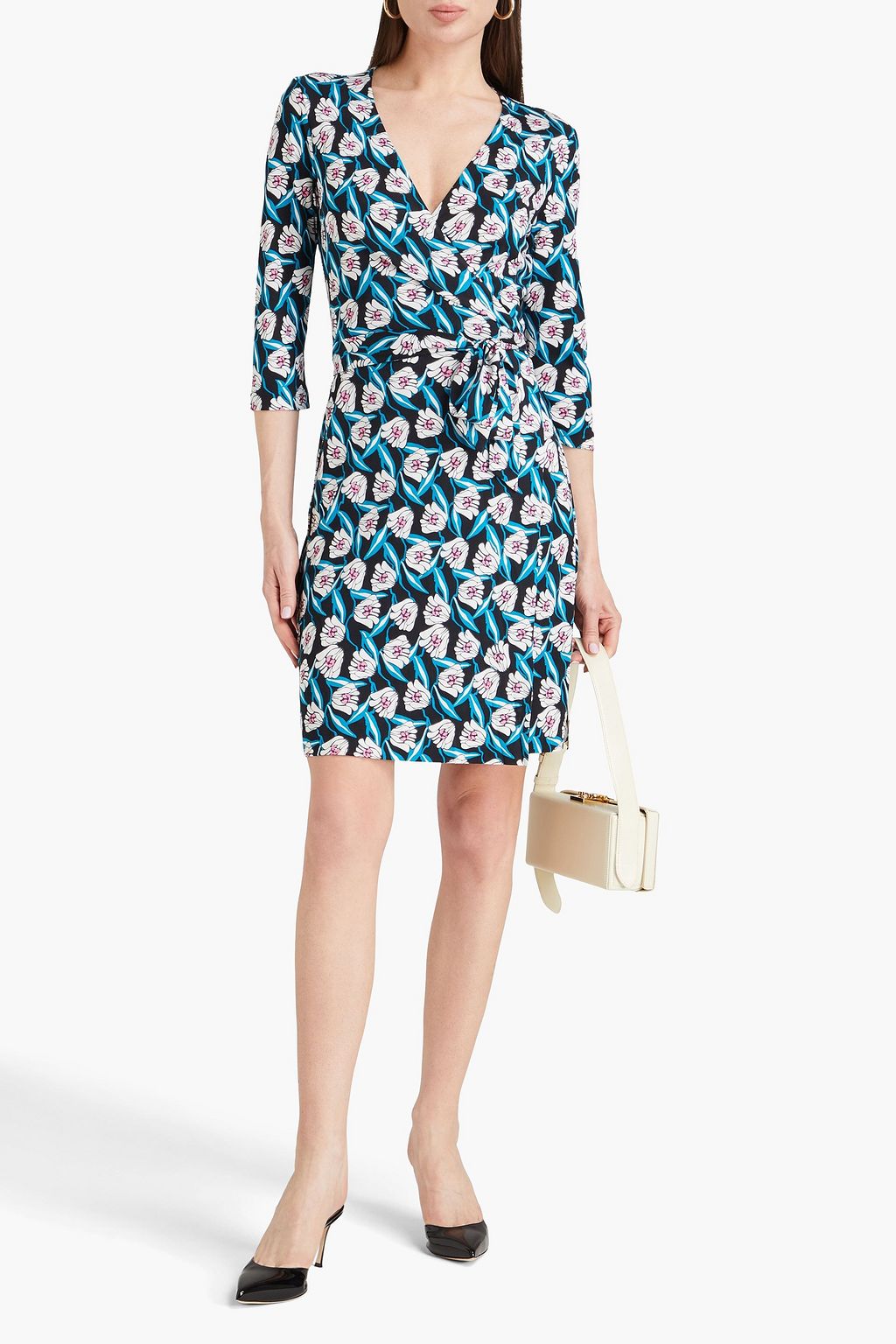 DIANE VON FURSTENBERG Julian floral-print silk-jersey mini wrap dress